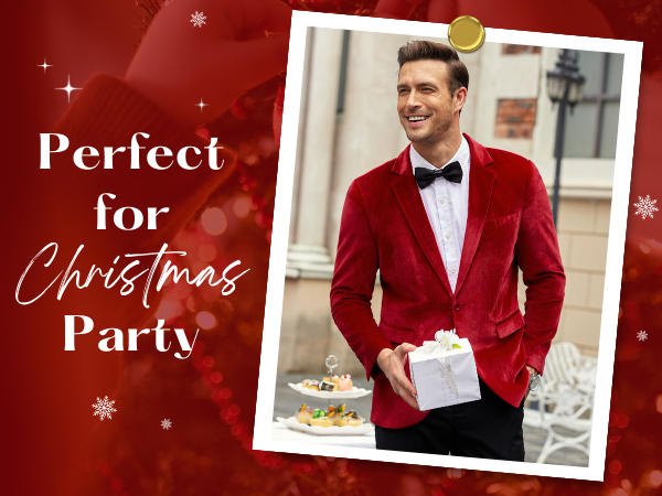 men velvet Christmas blazer
