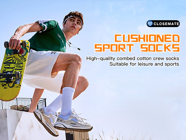 white crew long socks