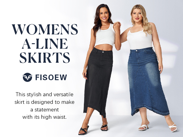 Fisoew Womens Pieced Asymmetric Jean Skirts 