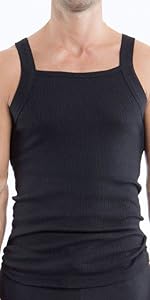 papi Mens 3-Pack Cotton Square Neck Tank Top