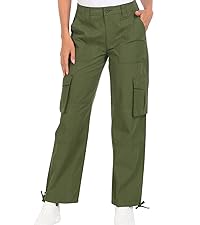 womens baggy cargo pants with drawstrings