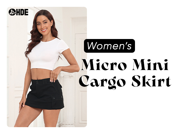 womens micro mini y2k inspired cargo pocket skirt bodycon button skirts for ladies trendy