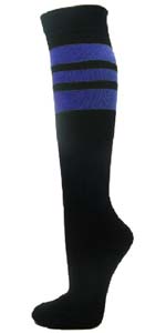 Couver Black Triple Stripe Baseball Softball Knee High Socks