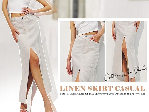 linen skirt women