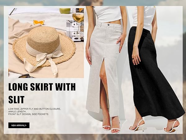 low waisted skirt with slit