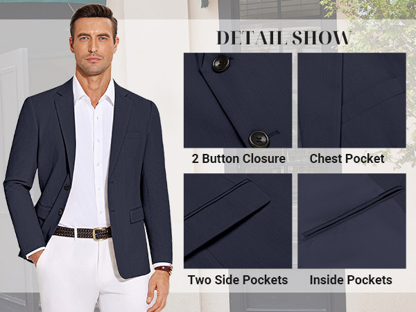 2 button suit jacket for men