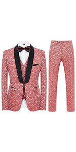 Mens 3 Piece Suits Slim Fit Formal Tuxedo Suit Set one Button Dinner Dress Wedding Prom Business