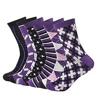 purple dress socks for men women calf socks cotton socks quick dry moisture wicking argyle striped
