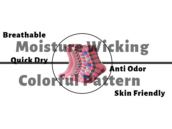 breathable socks quick dry moisture wicking colorful skin friendly anti odor