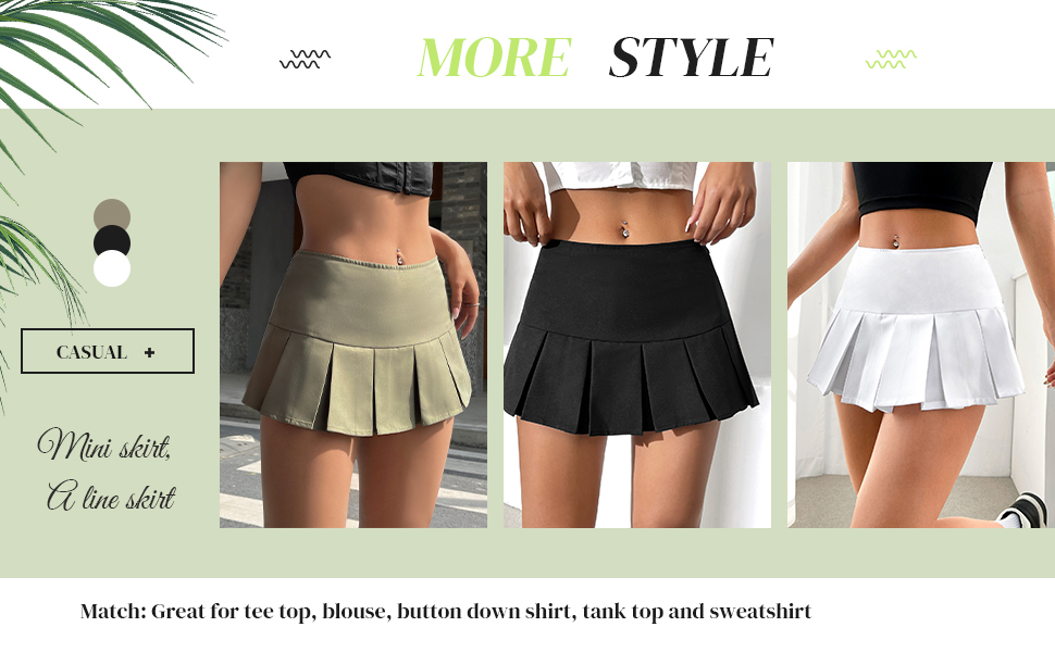 Verdusa Women''s Y2K Low Waist Pleated Short A Line Skater Skirt 3