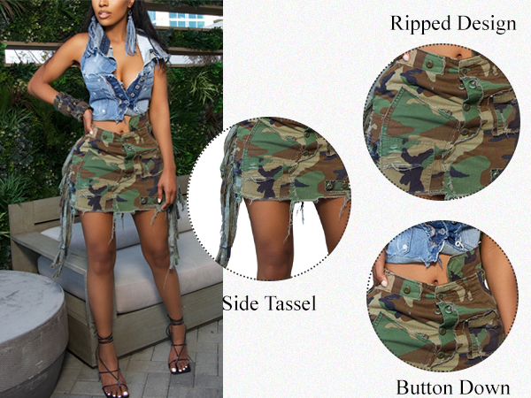 camo cargo skirt