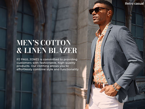 Mens Cotton Linen Blazer