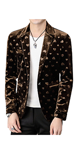 men''s printed blazers casual slim suit jackets lapel collar blazer fall suit jacket