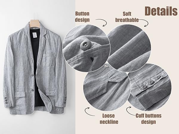 Mens Fashion Dressy Spring Linen Suits