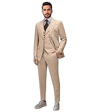 Men''s Tan Linen Suit