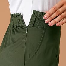 Allegra K Women''s Stretch Elastic Waist Work Spring Belted Cotton Pencil Mini Skirt
