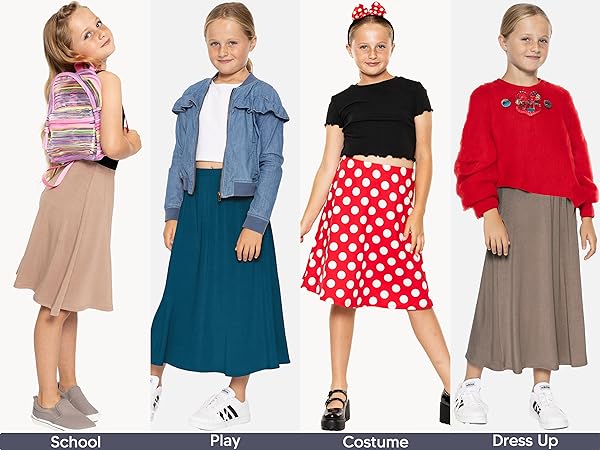 Premium A+ Girls A-Line Knee Length and Ankle Length Skirt how to wear