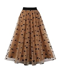 MXN 3295 Hearts Mesh Tulle Tutu Party Cocktail A Line Midi Skirt