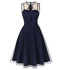 MXN 8150 Wellwits Women&amp;amp;amp;#39;s Formal Cocktail Evening Vintage Mesh Overlay Dress Navy