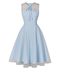 MXN 8150 Wellwits Women&amp;amp;#39;s Formal Cocktail Evening Vintage Mesh Overlay Dress Light Blue