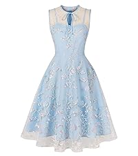 MXN 5122 Wellwits Women&#39;s Floral Mesh Tulle Homecoming Bridesmaid Cocktail Dress Light Blue