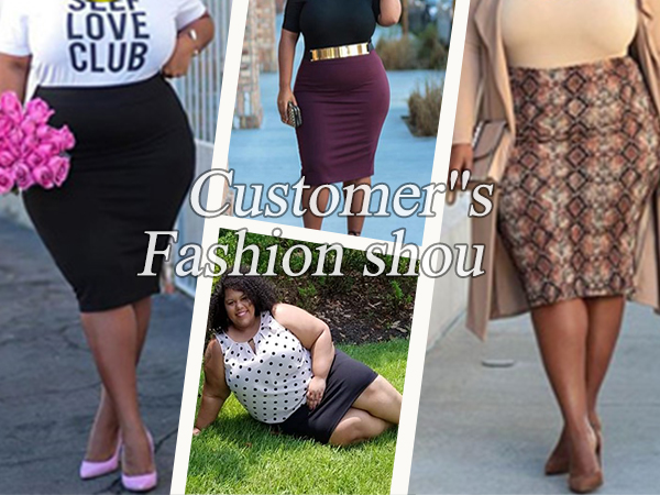 Women''s Plus Size Casual Classic Bodycon Pencil Skirt