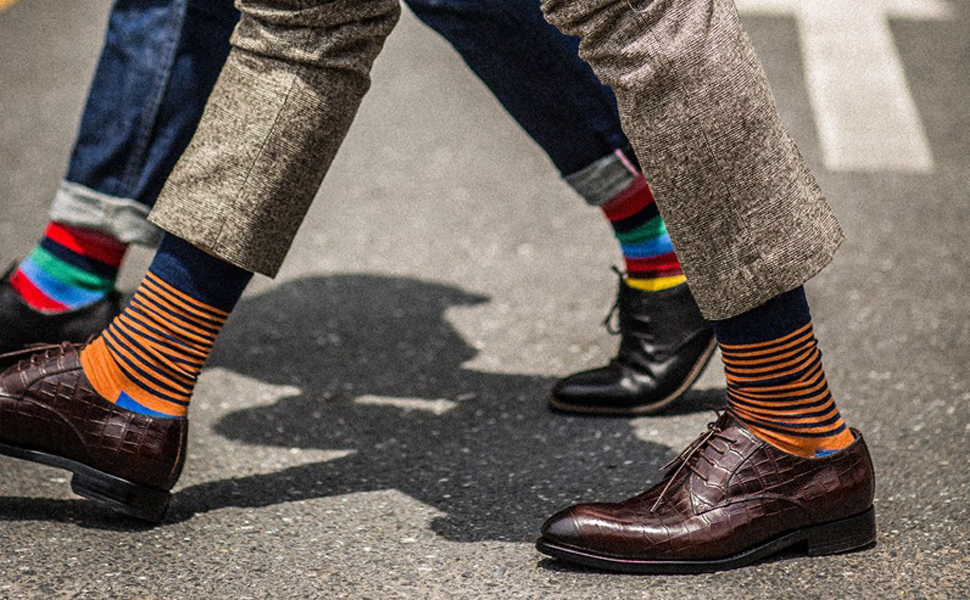 mens dress socks striped