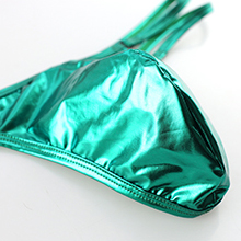 Men''s Shiny Metallic Double Straps T-Back Thong Bulge Pouch Underwear…