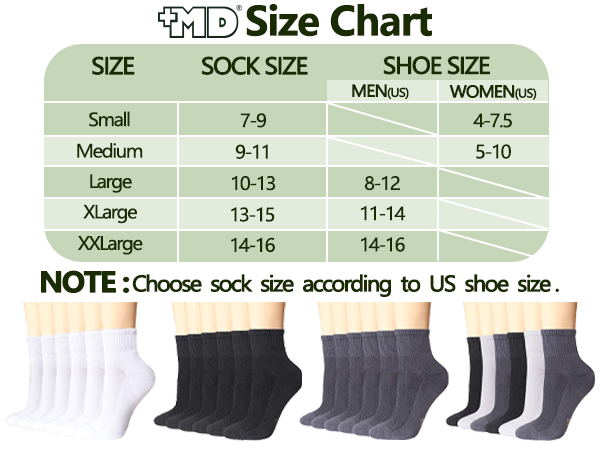 +MD 6 Pairs Ankle Quarter Socks for Women and Men