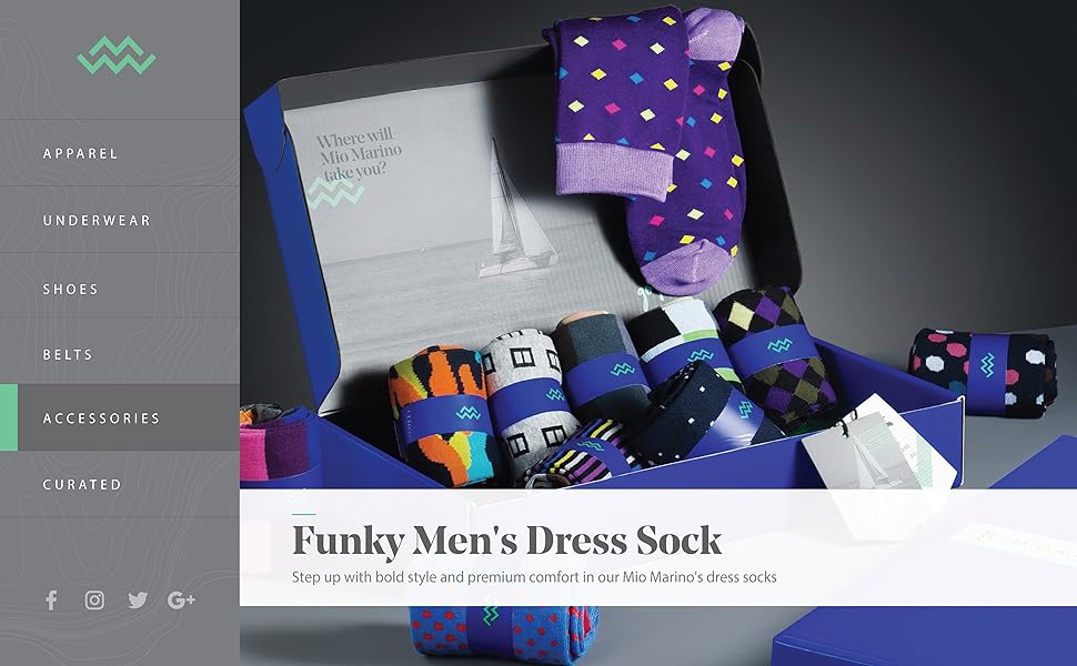 Marino Men''s Fun Dress Socks - Colorful Funky Socks for Men - Cotton Fashion Patterned Socks 12 Pack