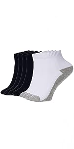 mens black white ankle crew low cut ribbed cotton athletic performance breathable dry fit socks