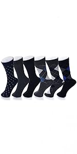 mens crew cotton dress argyle pattern ribbed solid pack elastic comfort business work fashion socks
