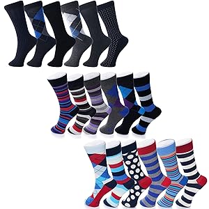 MENS DRESS SOCK COLORFUL CREW SOCKS