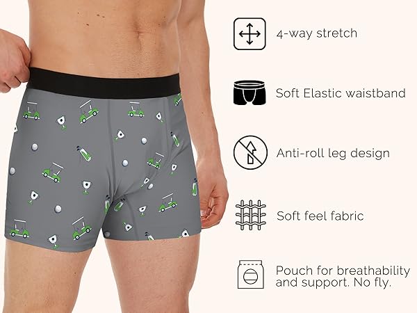 Mens Underwear Funny Boxer Briefs Man Underpants Printed Shorts Leg Fun cool novelty boyfriends