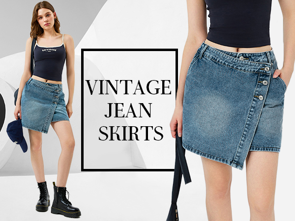 Cicy Bell Womens Denim Mini Skirt Casual