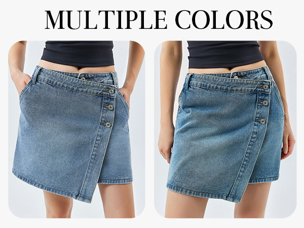 Cicy Bell Womens Wrap Button Denim Skirt