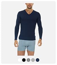 men v-neck thermal top