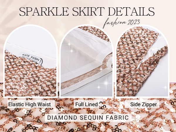 Champagne Gold Sparkly Skirt Midi Skirt with Slit Concert Outfit