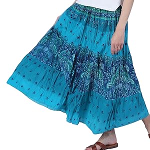 teal maxi skirt