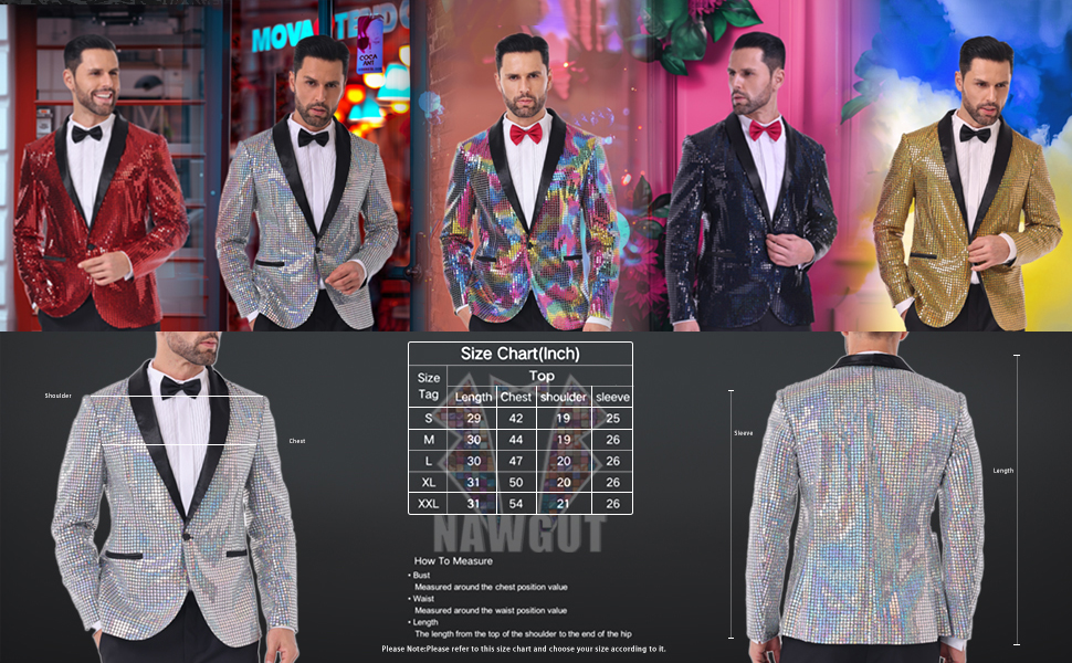 Mens Sequin blazer jacket