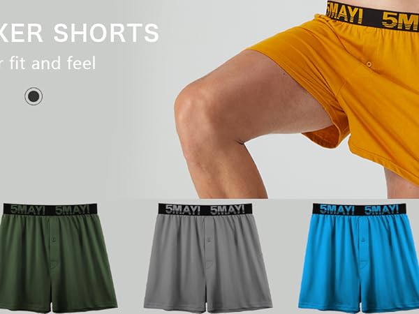 Men’s Underwear Boxer Soft Cotton Knit Mens Boxer Shorts Underwear Men Pack of 5