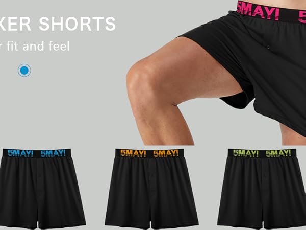 Men’s Underwear Boxer Soft Cotton Knit Mens Boxer Shorts Underwear Men Pack of 5