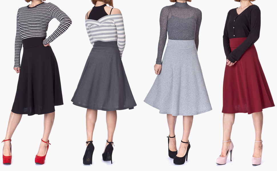 A perfect flared long skirt to suit great for every occasions.