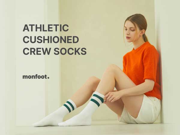 athletic cushioned crew socks