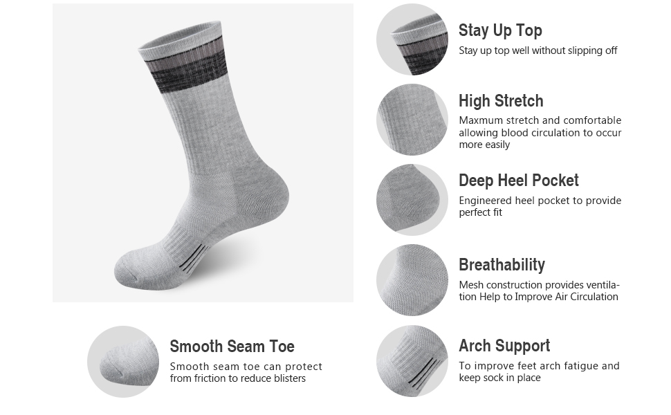 GKX Men''s Moisture wicking socks, extra heavy socks, cushion socks, sport socks, work socks