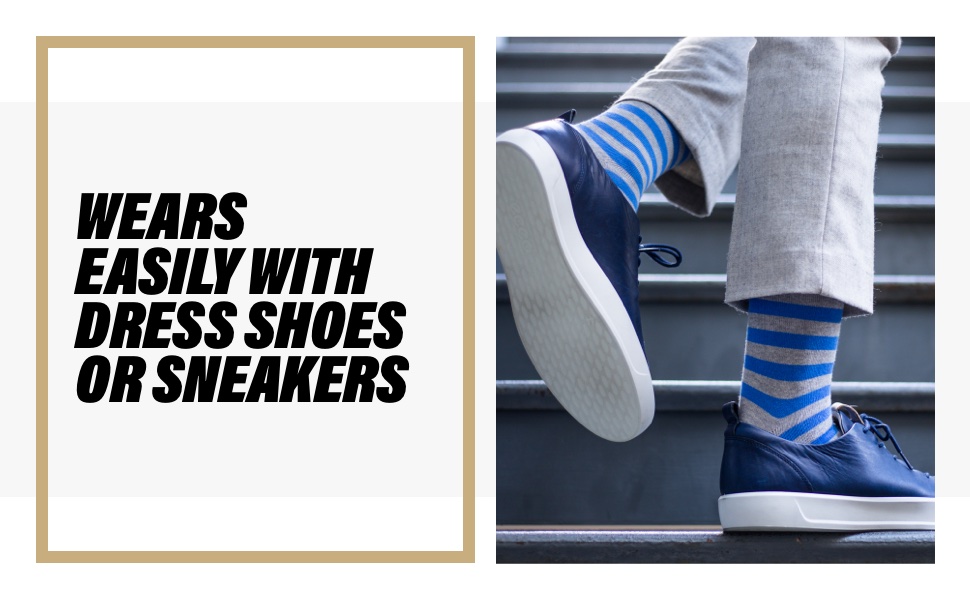 Wears easily with dress shoes or sneakers