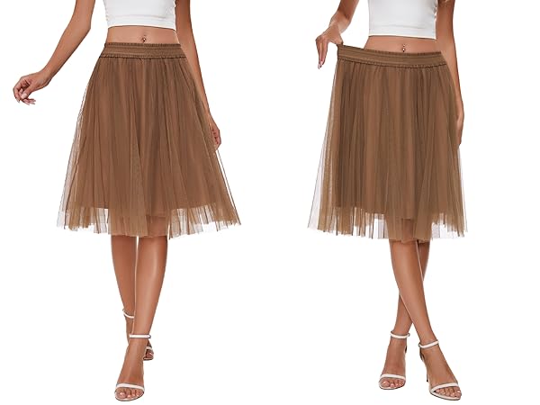 Khaki tulle skirt