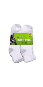 white sock; quarter top