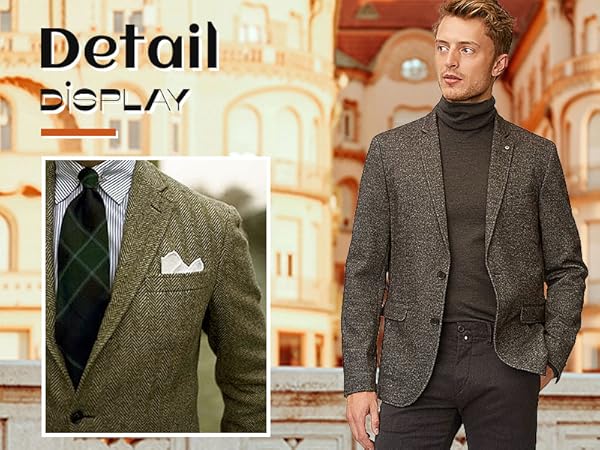 mens tweed herringbone blazer