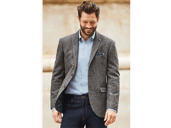tweed herringbone blazer for men